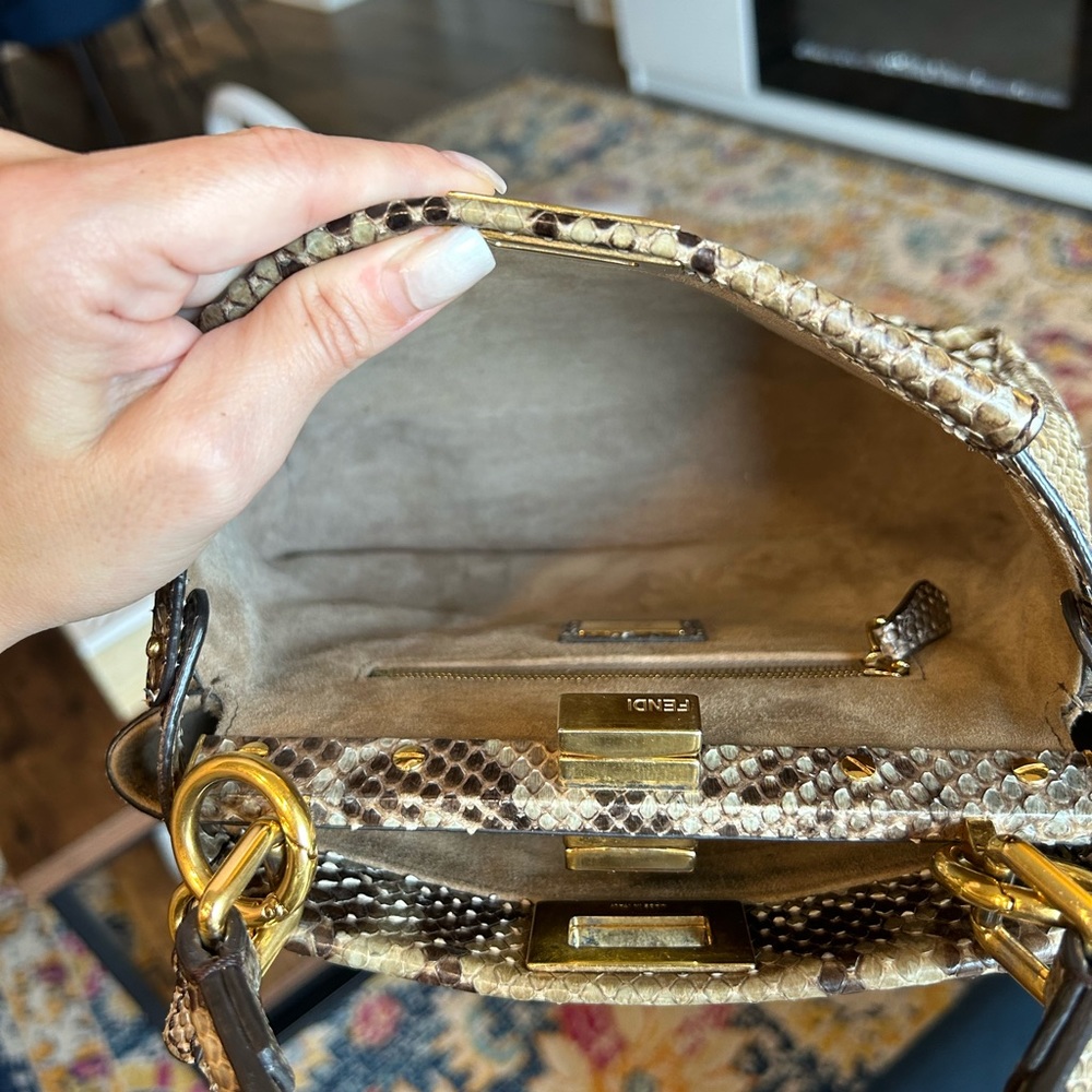 Fendi Mini Python Iconic Peekaboo Bag - Picture 15 of 15